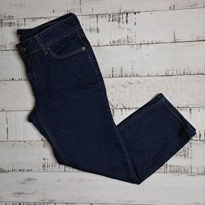 LOFT Modern Crop Jeans Dark Wash Blue 6